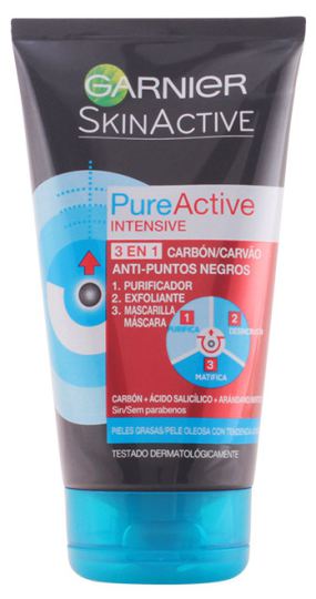 Skin Active gel zwarte stippen 3 in 1 Pure Active Intensive 150 ml