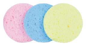 Make-up Remover Sponge Set 80 mm Circle Colors 3 stuks