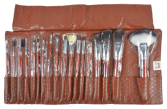 Cleissy Brown Brushes Leather Case Set 18 stuks