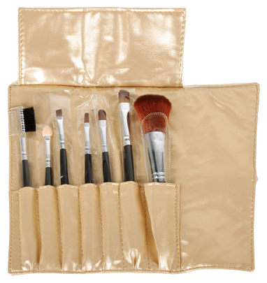 Tika Gold Makeup Case Set 7 Borstels