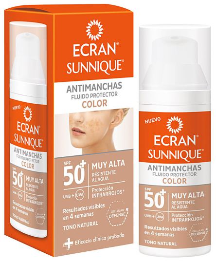 Ecran Sunnique Anti-vlek Color Spf50 + 50 ml