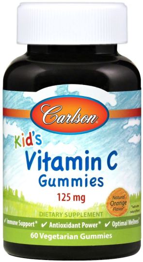 Vitamine C 125 mg natuurlijke sinaasappel 60 vegetarische gummies voor kinderen
