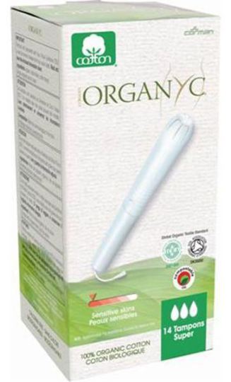 Organische 100% katoenen tampons met applicator Super 14 eenheden Organische 100% katoenen tampons met applicator Super 14 eenheden