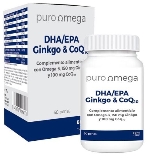 Dha / Epa Ginkgo & CoQ10 60 kralen Dha / Epa Ginkgo & CoQ10 60 kralen
