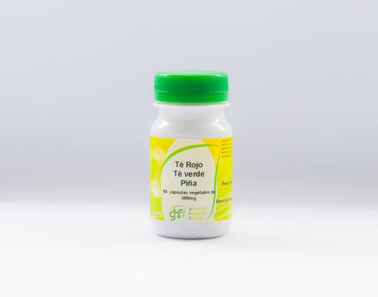 Groene thee, rode thee en ananas 60 capsules 500 mg Groene thee, rode thee en ananas 60 capsules 500 mg