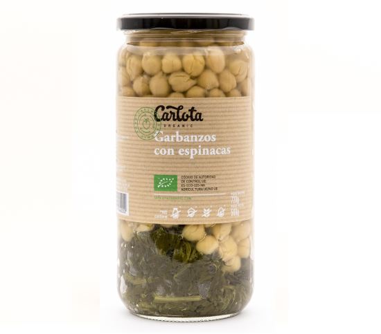 Biologische kikkererwten met spinazie 720 gr Biologische kikkererwten met spinazie 720 gr