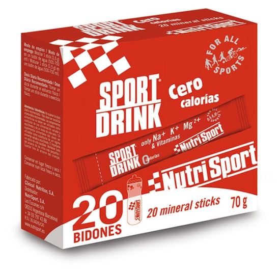Nutrisport Sportdrink Zero Calorie&euml;n 20 enveloppen