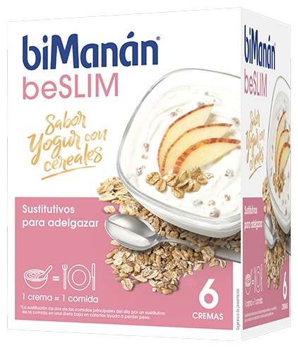 biMan&aacute;n beSlim Yoghurt Cr&egrave;me met Granen 6 Enveloppen
