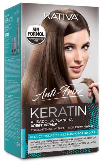 Kativa Keratin Anti-Frizz Smoothing zonder tips voor ijzerreparatie 30 dagen